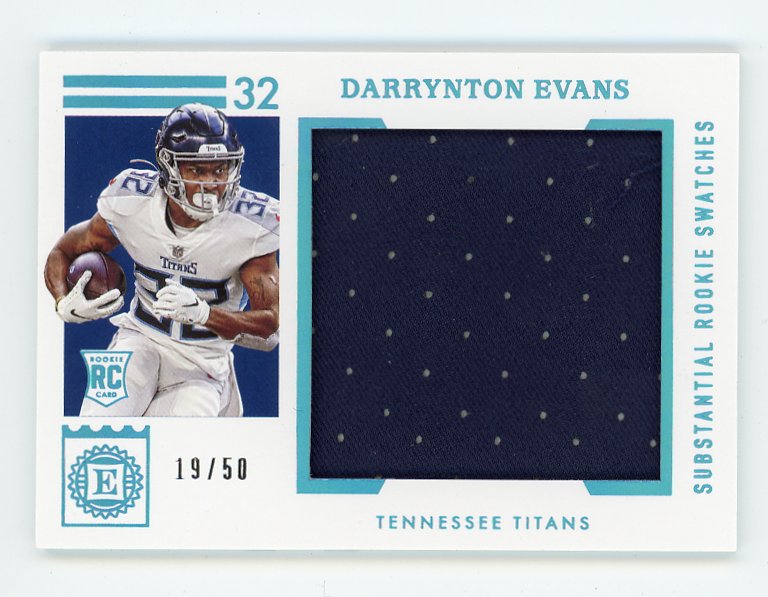 2020 Darrynton Evans Substantial Rookie Swatches #D /50 Panini Tenness