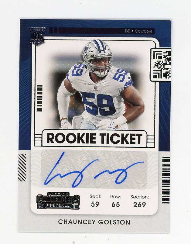 2021 Chauncey Golston Rookie Ticket Auto Panini Dallas Cowboys # 187