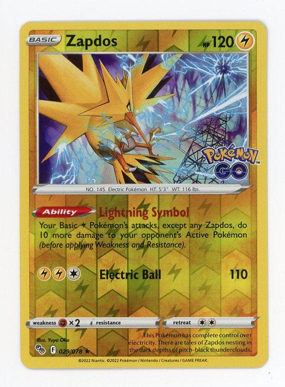 Zapdos Holo - Pokémon Go Pokémon card 029/078