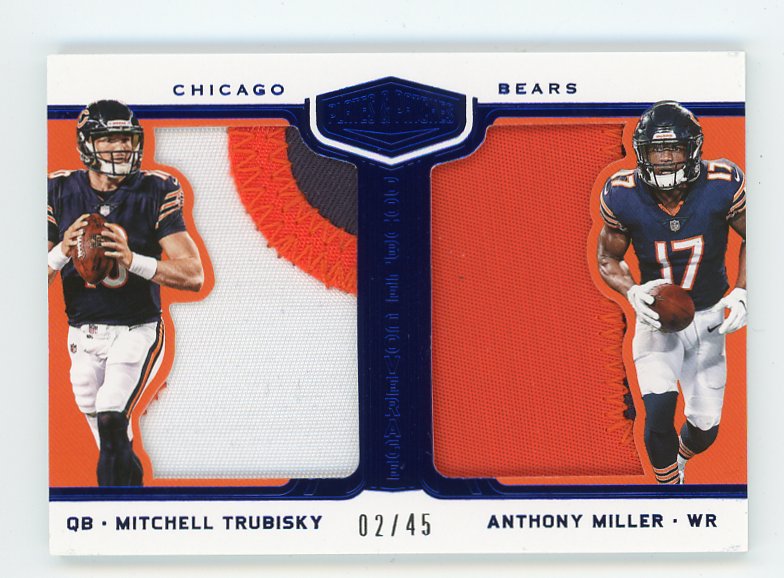  Anthony Miller player worn jersey patch football card