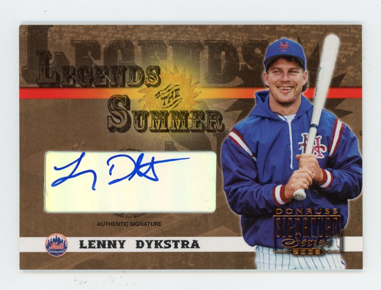 2003 Lenny Dykstra Legends Of The Summer Auto Donruss New York Mets #