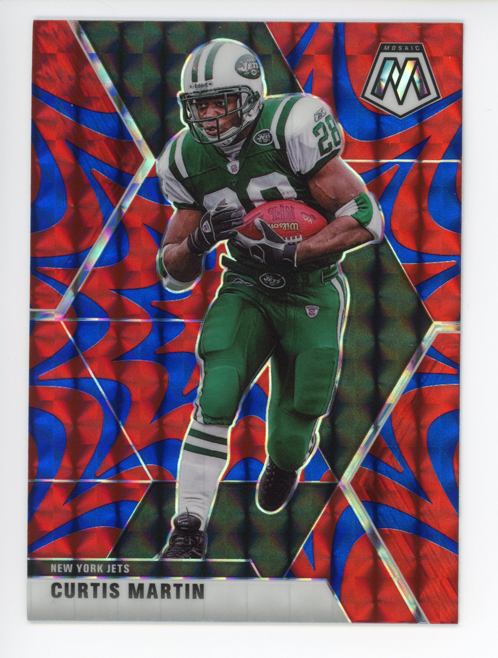 2020 Panini Mosaic Curtis Martin Blue Reactive Prizm New York Jets # 1