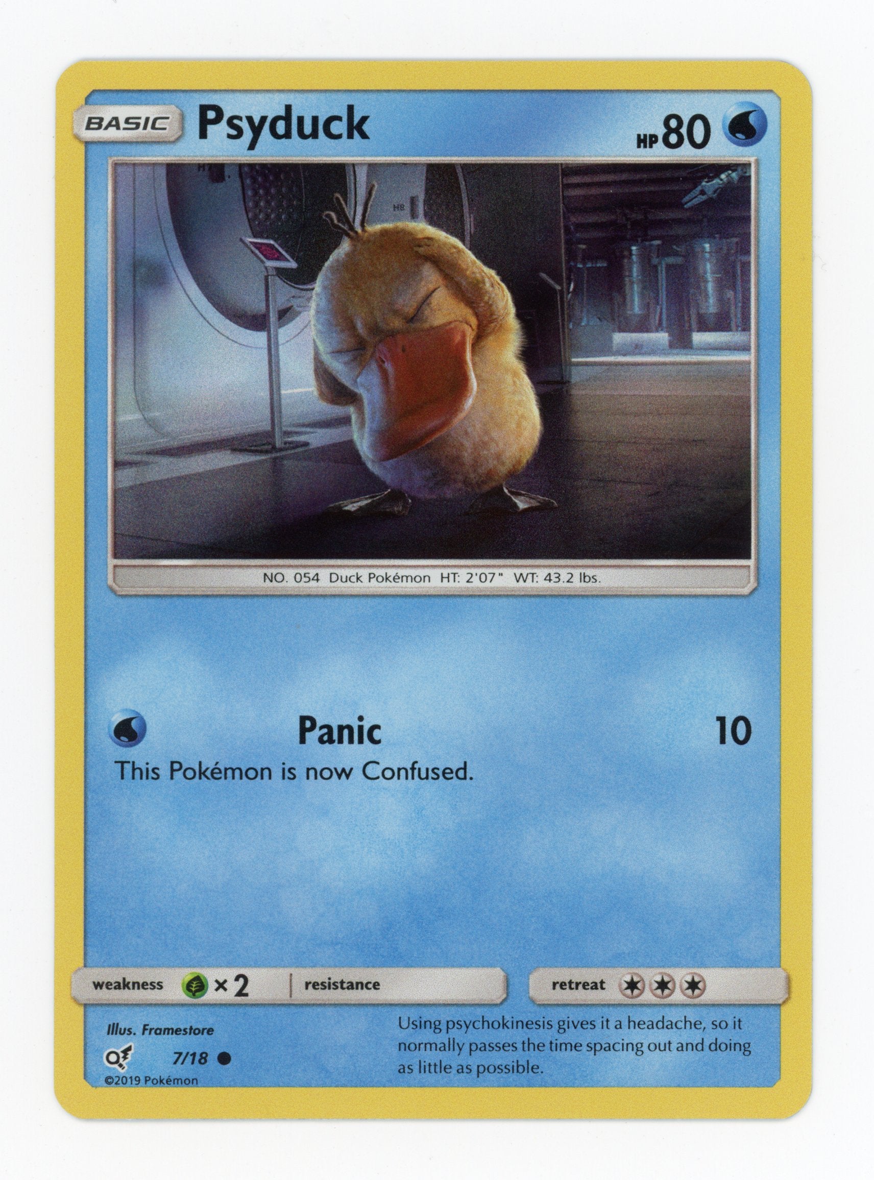 Psyduck 7/18 Pokemon Holo 2019 Detective Pikachu