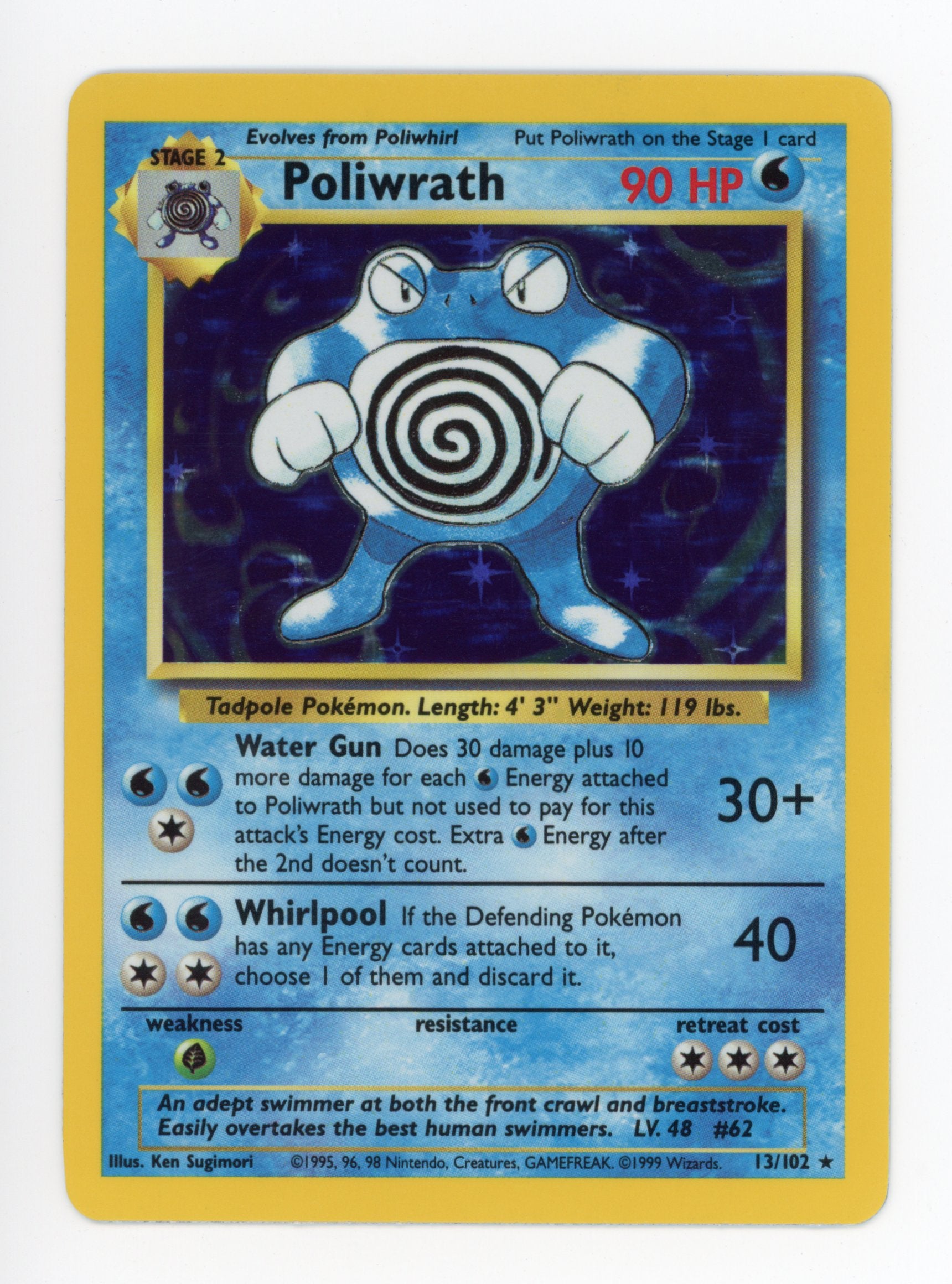 Poliwrath 13/102 Pokemon Holo 1999 Base