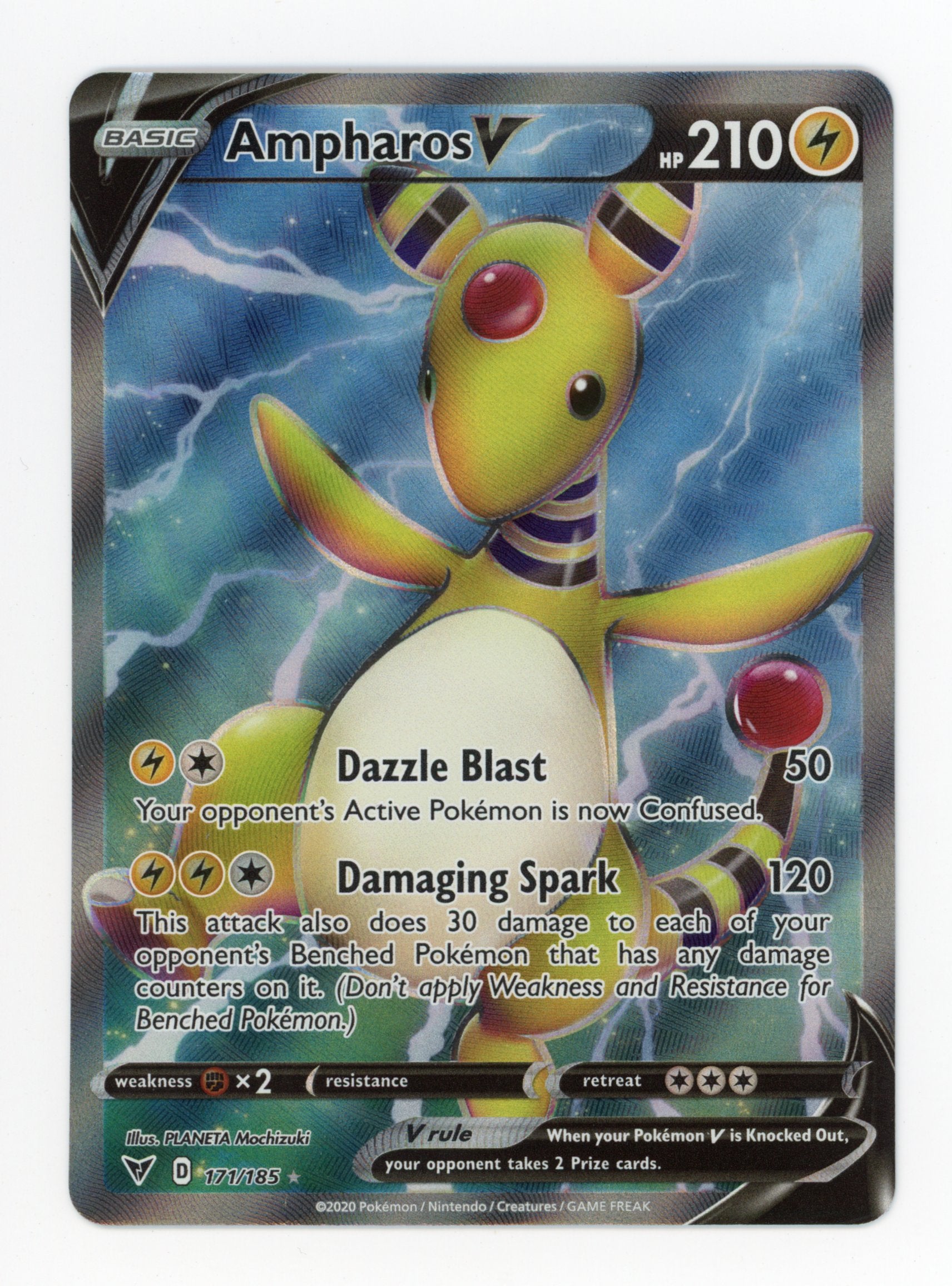 Ampharos V 171/185 Pokemon Full Art 2020 Vivid Voltage