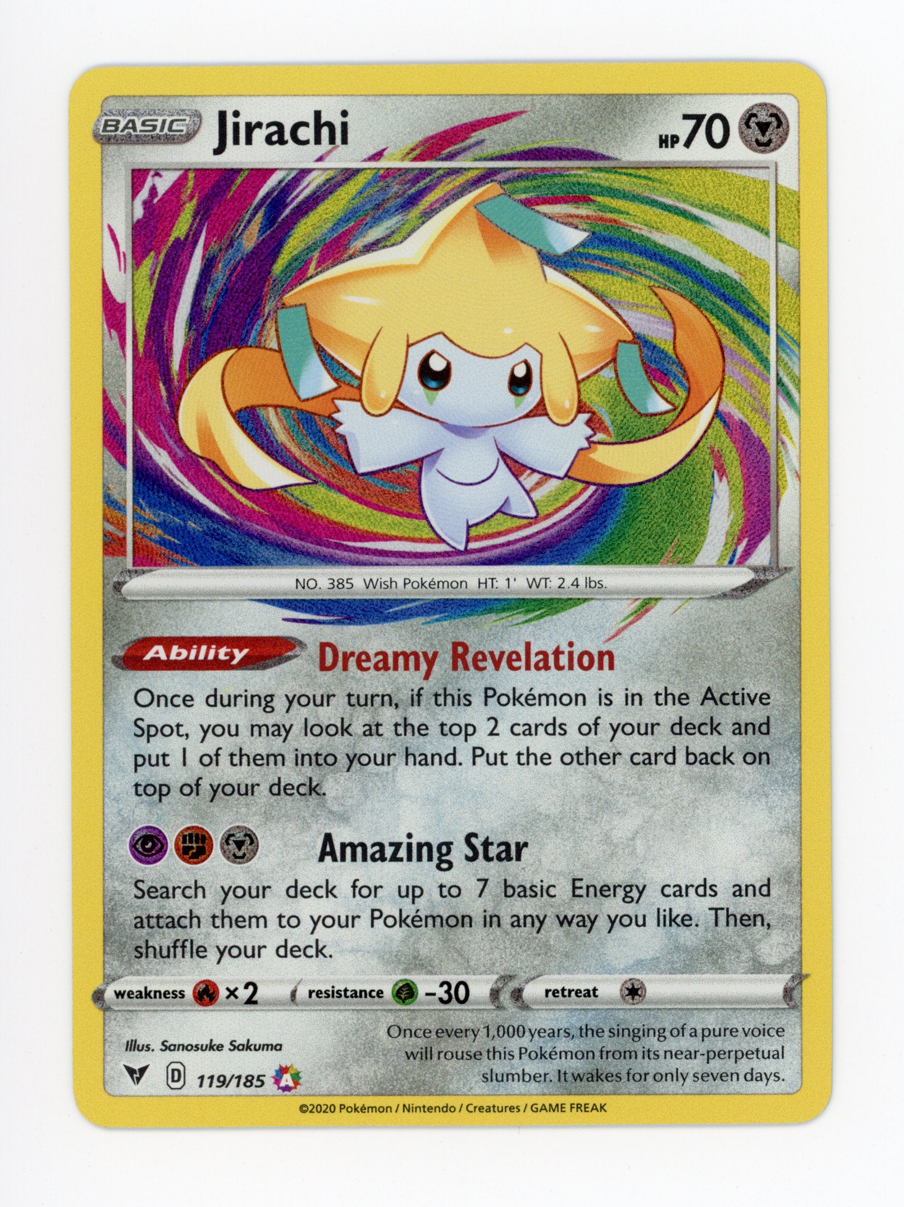 Jirachi 119/185 Pokemon Amazing Rare 2020 Vivid Voltage