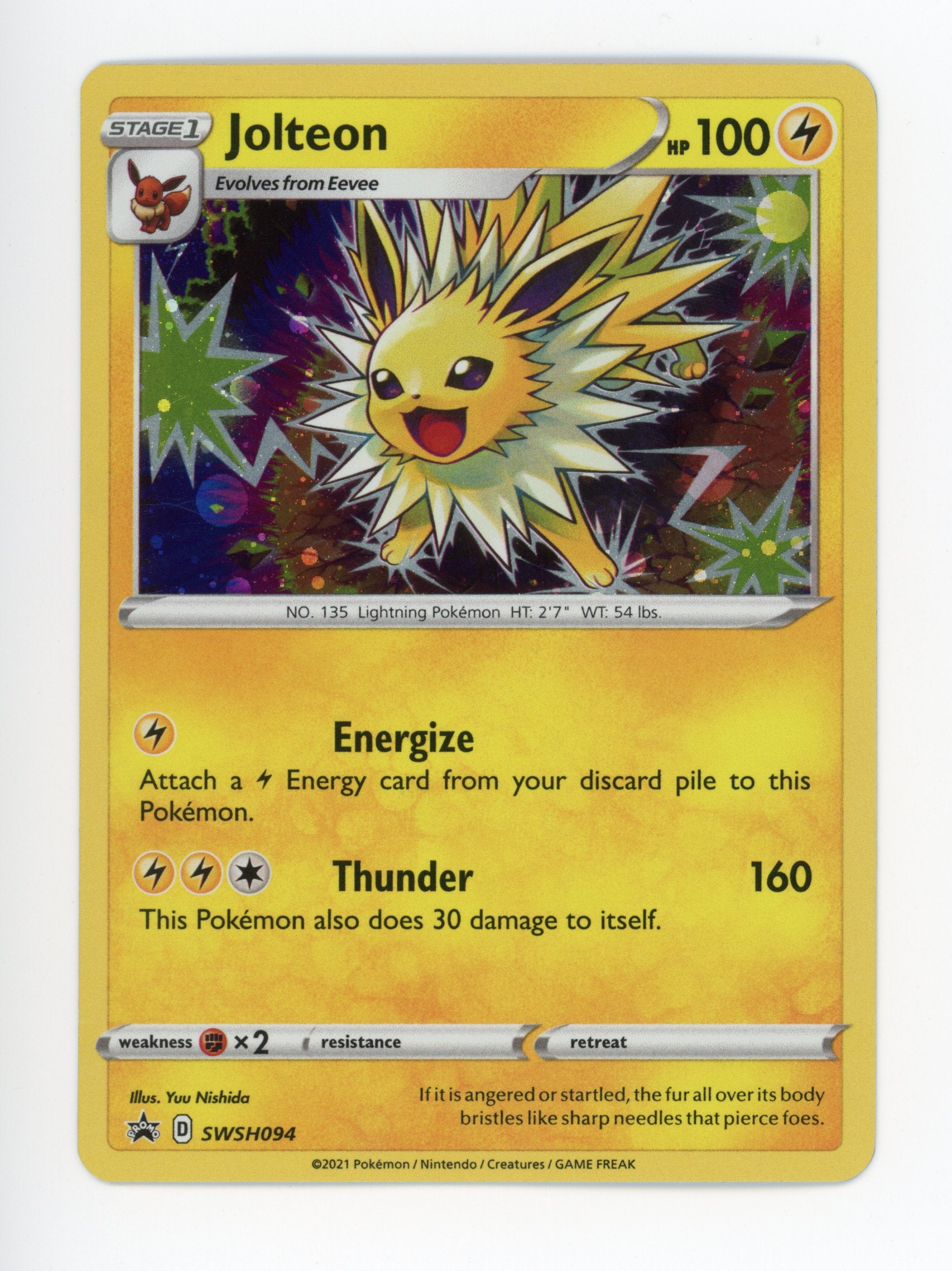 Jolteon SWSH094 Pokemon Black Star Promo 2021 Sword And Shield