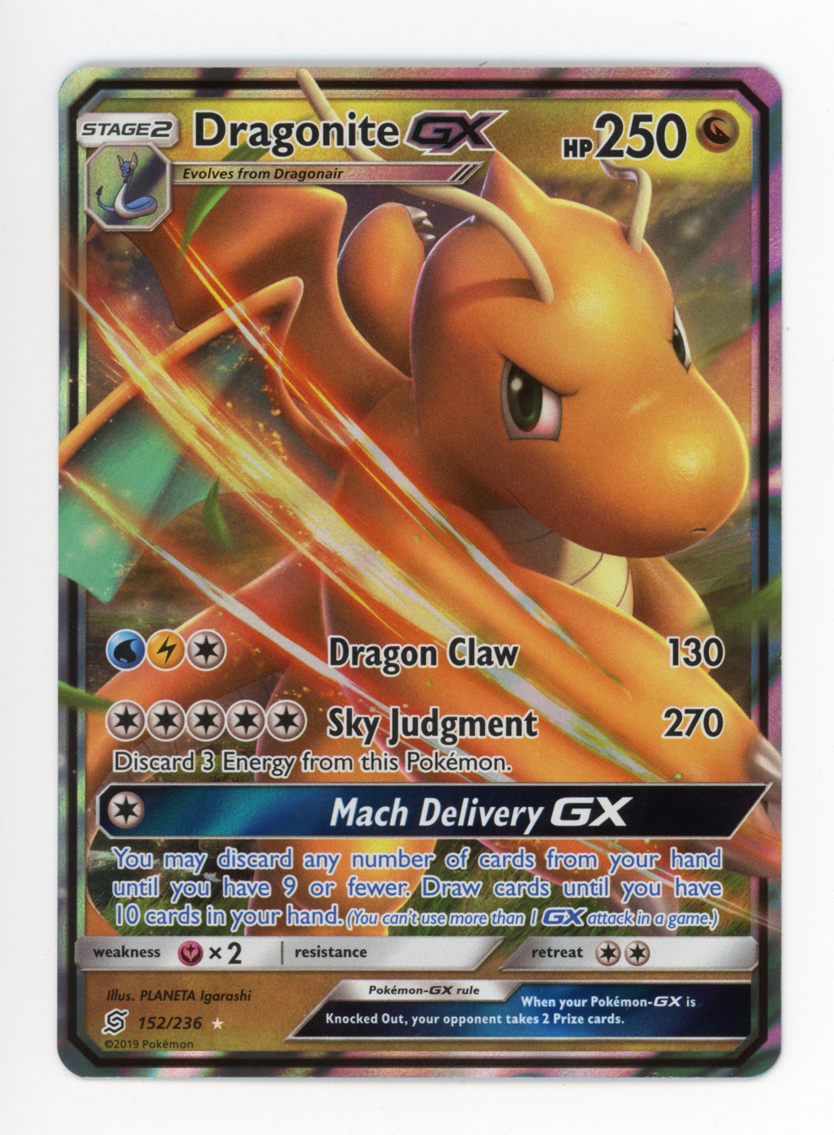 Dragonite GX 152/236 Pokemon 2019 Full Art Unified Minds