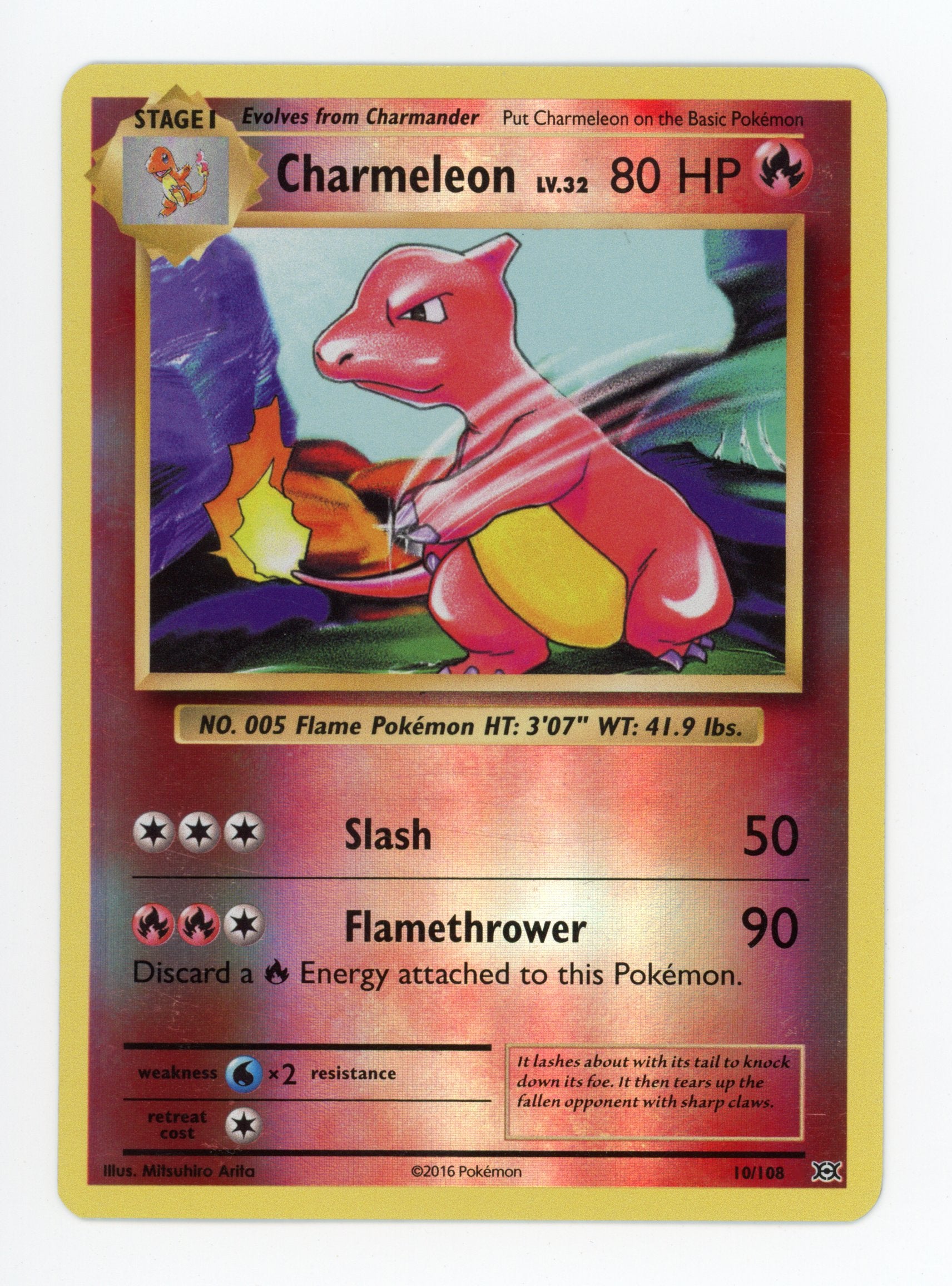 Charmeleon 10/108 Pokemon 2016 Reverse Holo XY Evolutions