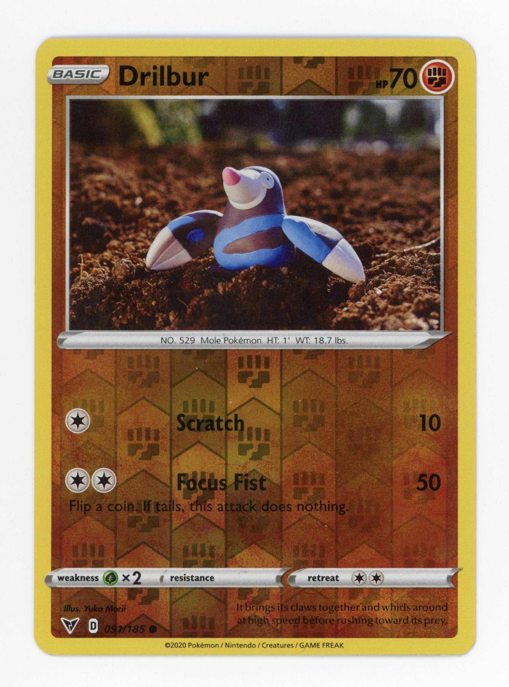 Drilbur 091/185 Pokemon 2020 Reverse Holo Vivid Voltage