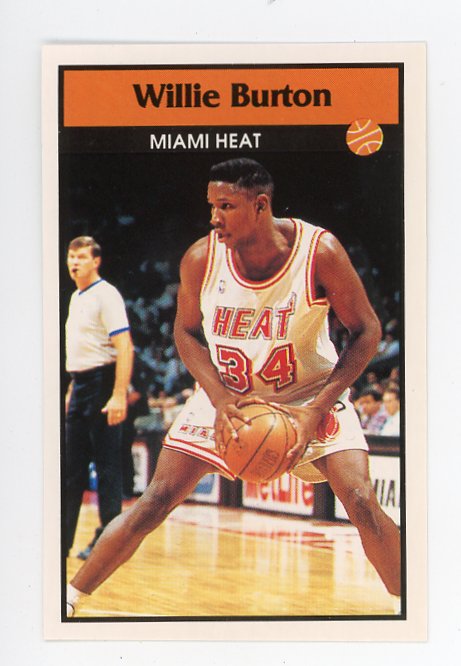 Willie Burton Panini 1992 1993 Basketball Sticker Miami Heat 168