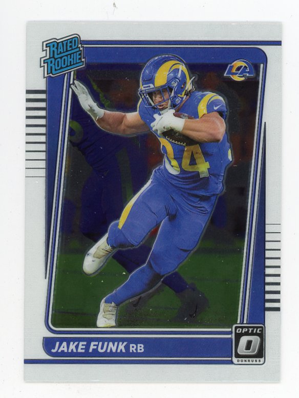 2021 Jake Funk Rated Rookie Panini Optic Los Angeles Rams # 295