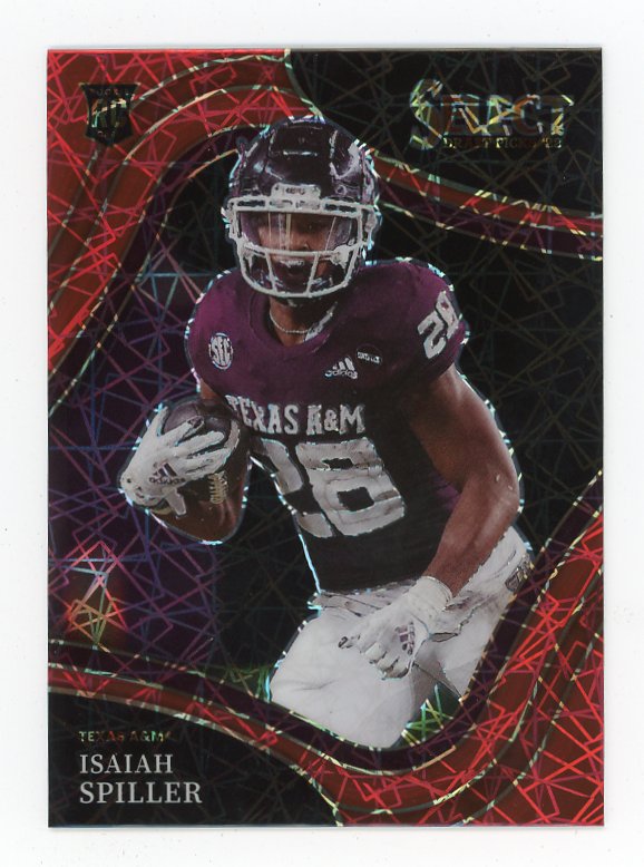 2022 Isaiah Spiller Red Lazer Prizm Select Texas A&M # 116