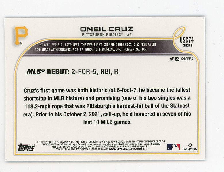 Oneil Cruz, Pirates rookie, is the tallest shortstop in MLB history