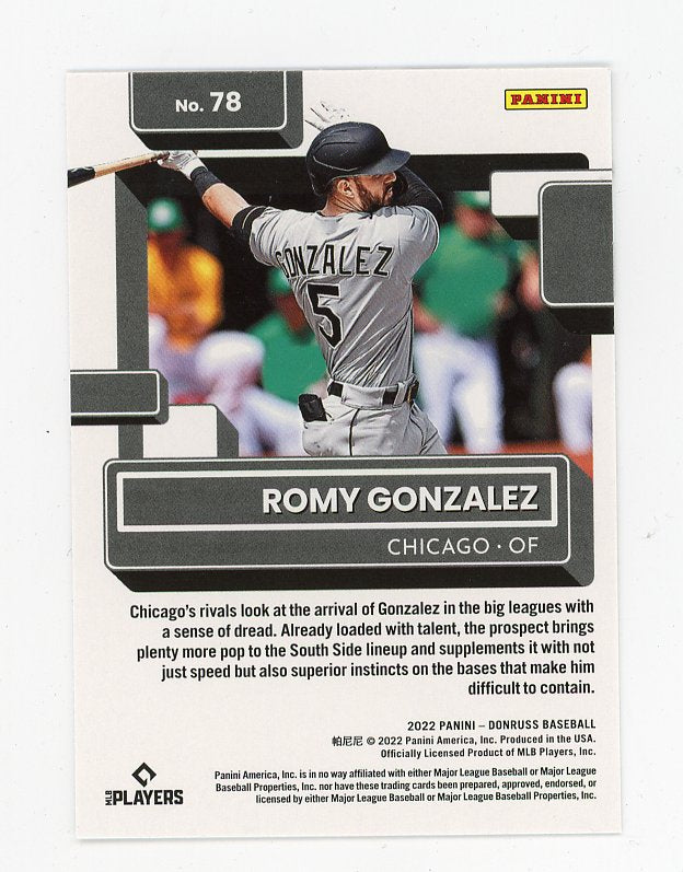 2022 Romy Gonzalez Rated Rookie Donruss Chicago White Sox # 78