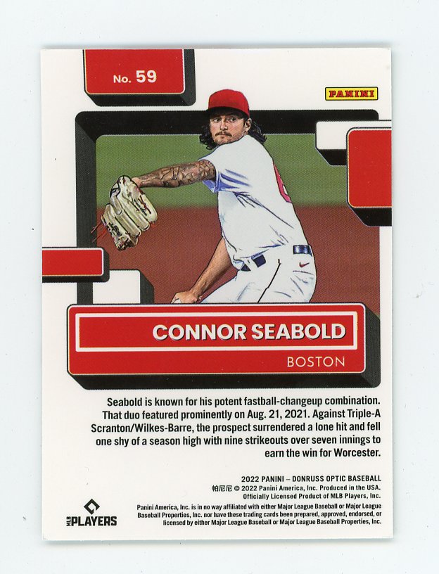2022 Connor Wong Rated Rookie Donruss Optic Boston Red Sox # 82