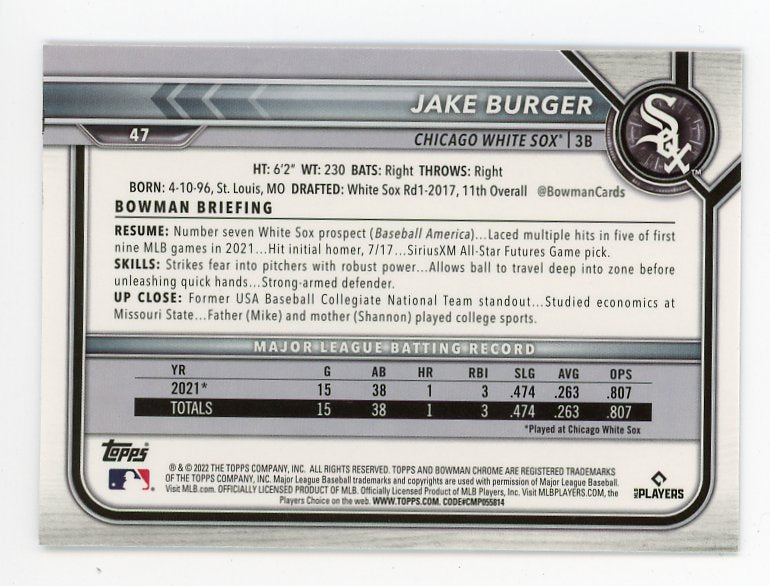 Jake Burger Baseball Paper Poster White Sox - Jake Burger