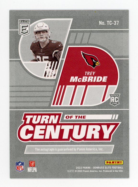 2022 Trey Mcbride Rookie Refractor Jersey Panini Arizona Cardinals # R