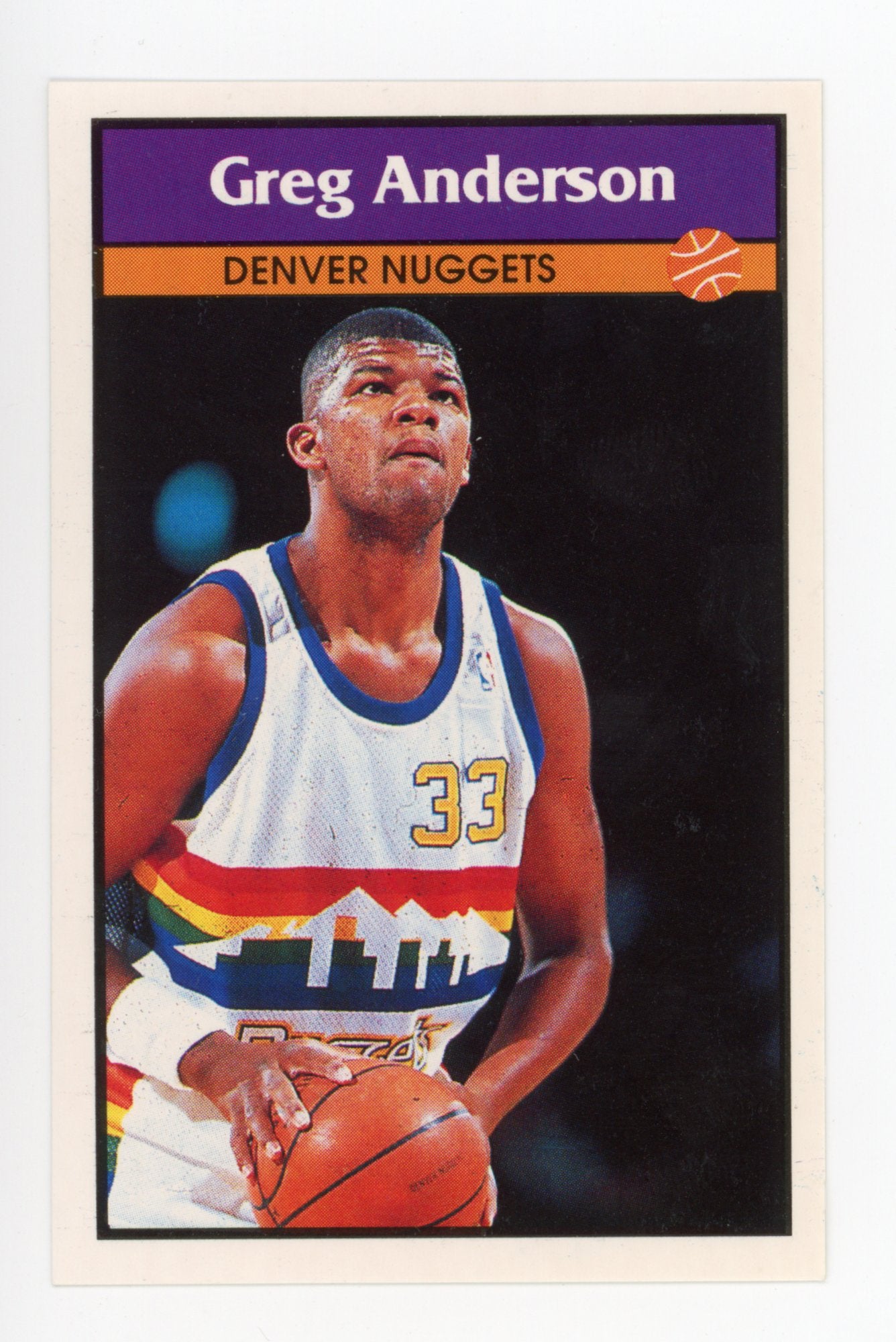 Mutombo, Dikembe / Denver Nuggets, Panini #71, Basketball Trading Card, 1992-93, Sticker Card, Italy, Hall of Famer