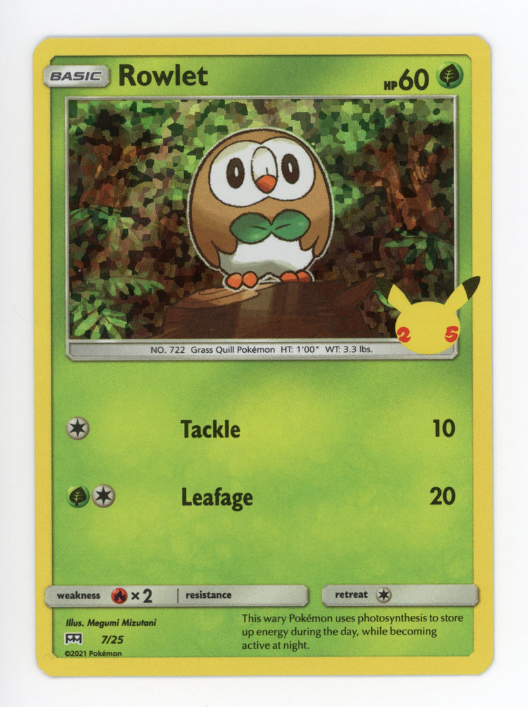 Rowlet 7/25 Pokemon Holo 2021 Mcdonalds Promo