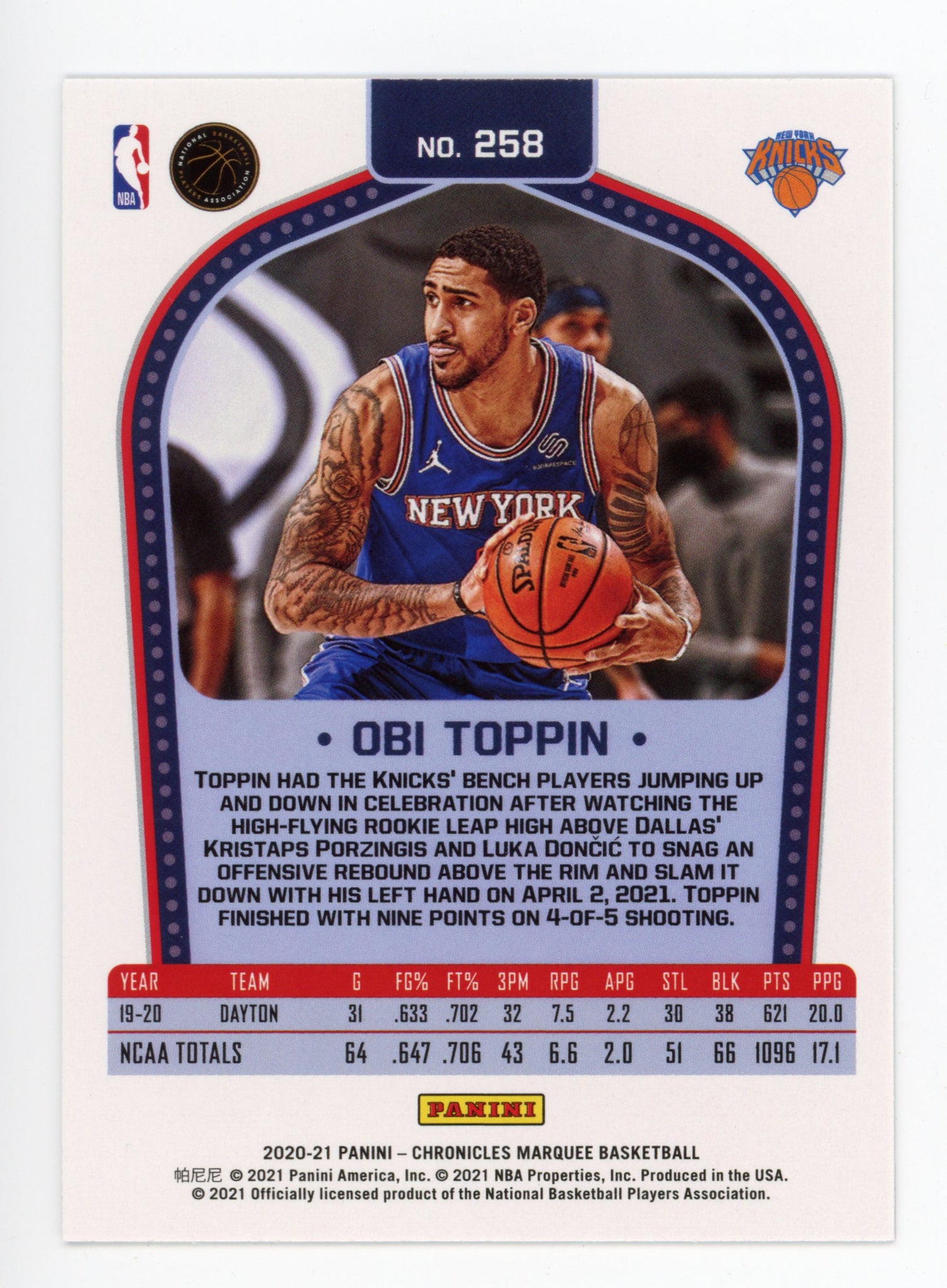 Obi Toppin Signed Knicks Jersey (USA SM)