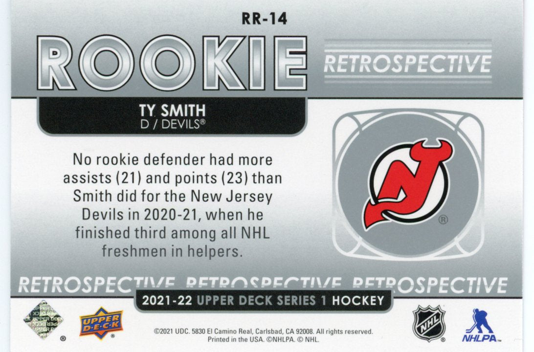 2020-21 Upper Deck SP Blue #114 Ty Smith RC Rookie Card New Jersey