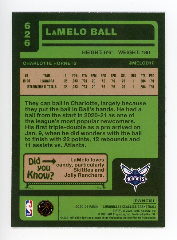 Charlotte Hornets Mężczyźni Lamelo Ball 2020 21 Mint Green