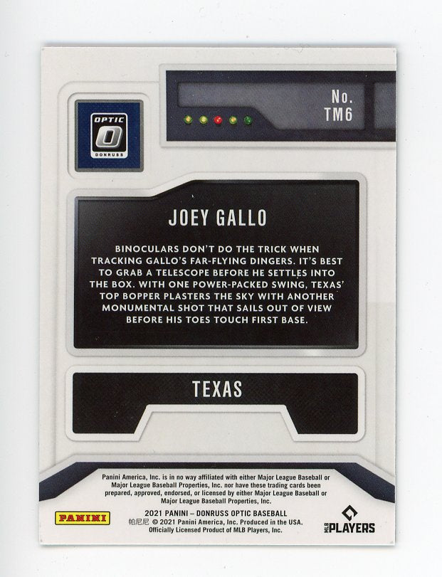 2021 Joey Gallo T-Minus 3.2.1 Optic Panini Texas Rangers # TM6