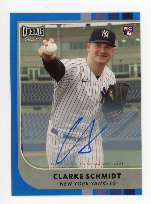 2021 Clarke Schmidt Archives Snapshots Rookie #d /50 Topps New York Ya
