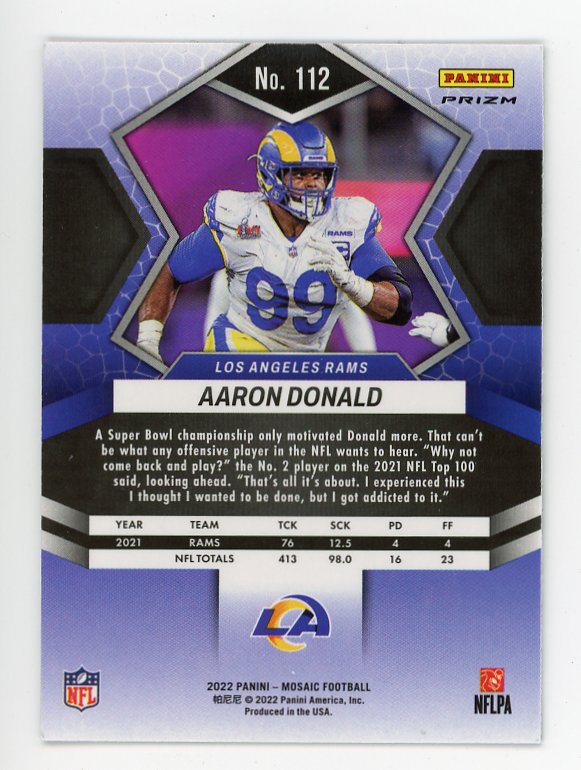 NFL 2021-2022 Los Angeles Rams Donald jersey No. 99 top gray blue